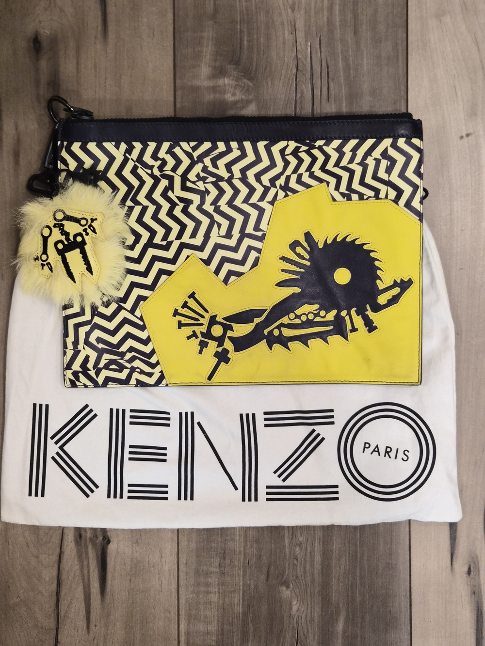 Kenzo Zip Pouch/Clutch with Matching Keychain